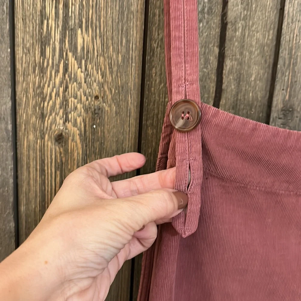 NWT Anthropologie Velvet by Graham & Spencer Emmie Pink Rose Overall Jumpsuit - Picture 6 of 11